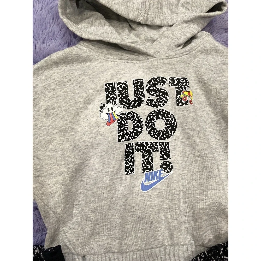 NWT Nike Girl's Cropped Pullover‎ Sweatshirt Pants Leggings 2pc Set Size 6